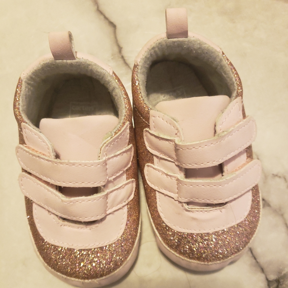 Rose Gold baby girl pink shoes 🥰😍